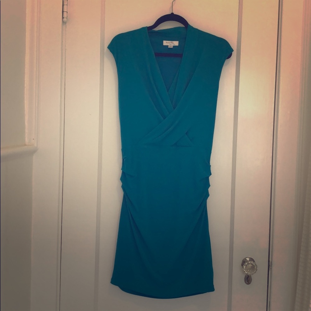 Ivy & Blu Maggy Boutique Faux Wrap Peacock Dress